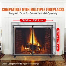 VEVOR Fireplace Screen 1/3 Panel Sturdy Iron Mesh Fireplace Screen Spark Guard Cover For Living Room Home Decor Modern/Vintage