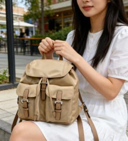 Design Women's Small Korean Fashion Solid Color Backpack Girls School Bags Cute Leather Solid Color Back Pack