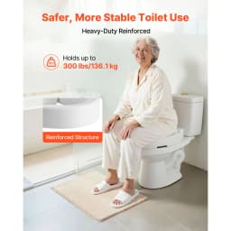 SucceBuy Raised Toilet Seat 300 lbs Load Capacity 3.5-Inch Lift Height Commode Elevated Toilet Seat Riser for Seniors Elderly
