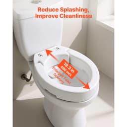 SucceBuy Raised Toilet Seat 300 lbs Load Capacity 3.5-Inch Lift Height Commode Elevated Toilet Seat Riser for Seniors Elderly