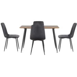 5 Piece Grey Velvet Dining Table and Chair Set Modern Dining Room Furniture Set for Home Use