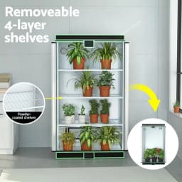 4 Tier Hydroponic Grow Tent Kit 100x60x180cm Indoor Plant Growing System with Shelves and Accessories