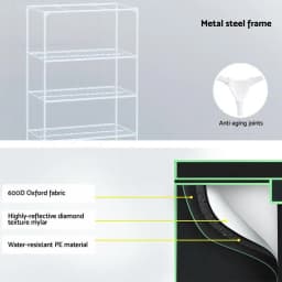 4 Tier Hydroponic Grow Tent Kit 100x60x180cm Indoor Plant Growing System with Shelves and Accessories