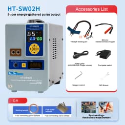 Heltec Copper/Nickel/Aluminum Battery welding 02H 42KW 7000A w/ Flux 75B Pen Industrial Super Capacitor Pulse Spot Welder