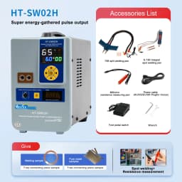 Heltec Copper/Nickel/Aluminum Battery welding 02H 42KW 7000A w/ Flux 75B Pen Industrial Super Capacitor Pulse Spot Welder