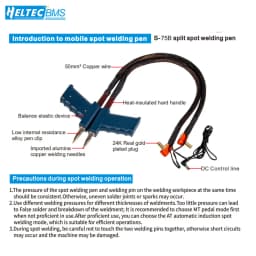 Heltec Copper/Nickel/Aluminum Battery welding 02H 42KW 7000A w/ Flux 75B Pen Industrial Super Capacitor Pulse Spot Welder