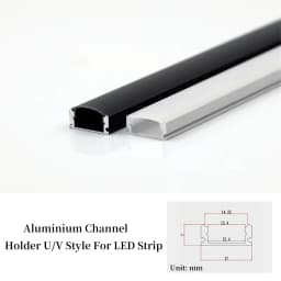 2Pcs 0.5M Aluminium Channel Holder U/V Style For LED Strip Light Bar Lamp
