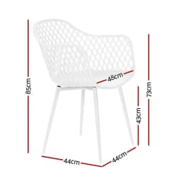 4PC Outdoor PP Lounge Chairs White Patio Dining Set Garden Furniture