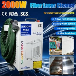 2000W Fiber Laser Cleaning Machine Rust Oil Paint Removal Cleaning for Metal Stone Graffiti Laser Cleaner Scaning Width 300mm
