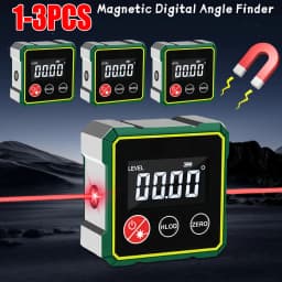 Digital Magnetic Inclinometer Protractor 360° LCD Level Angle Gauge Precision Measuring for Woodworking Table Saw Metalworking 