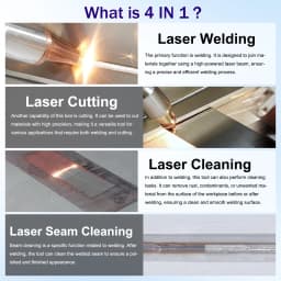 2000W Air Cooled Fiber Laser Welder 1500W 4 IN 1 Handheld Laser Welding Machine for Metal Welding Cleaning Cutting Weld Seam Cleaning Stainless Steel Aluminum