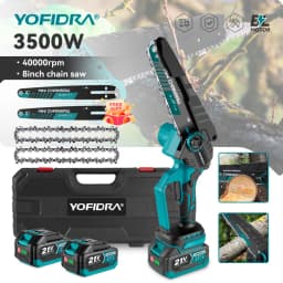 YOFIDRA Brushless 8 inch Electric Pruning Saw Cordless Chainsaw Rechargeable Woodworking Power Tool For Makita 21V Battery Pin