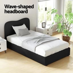 King Single Boucle Upholstered Bed Frame with Solid Support and Modern Soft Texture Design