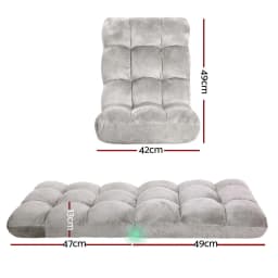 4X Grey Flannel Lounge Sofa Bed Convertible Upholstered Sleeper Couch for Living Room
