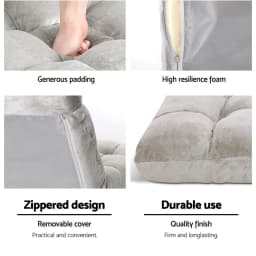 4X Grey Flannel Lounge Sofa Bed Convertible Upholstered Sleeper Couch for Living Room