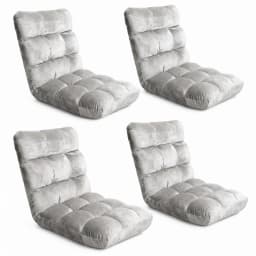 4X Grey Flannel Lounge Sofa Bed Convertible Upholstered Sleeper Couch for Living Room