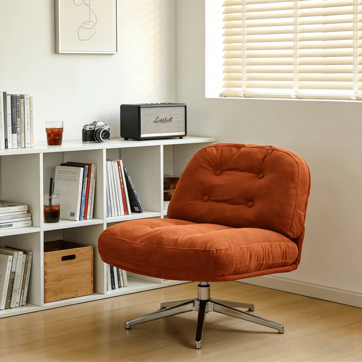 Living room single sofa chair, balcony small-sized chair, modern minimalist swivel chair, creative leisure chair