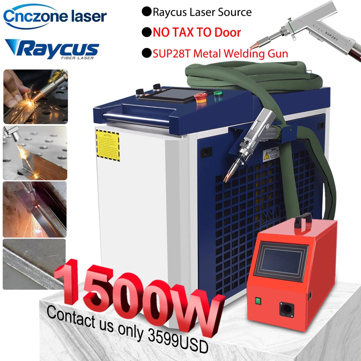 4 in1 Raycus 1500W Laser Welding 1.5KW Fiber Laser Welder SUP Welding Head for Metal Welding Cleaning Cutting Rust Remove
