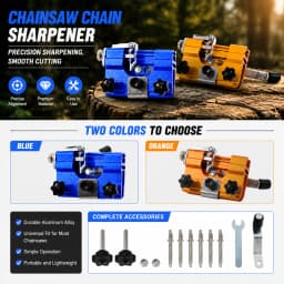 PORIYA Portable Chainsaw Sharpener Jigs With 5 Grinding Head Tool Chain Saw