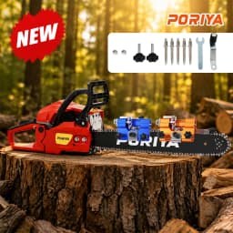 PORIYA Portable Chainsaw Sharpener Jigs With 5 Grinding Head Tool Chain Saw