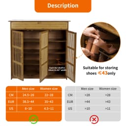 Shoe Cabinet with 3 Doors for Entryway, 4 Tier Shoe Storage Cabinet, Freestanding Shoe Rack Storage Organiz for Closet