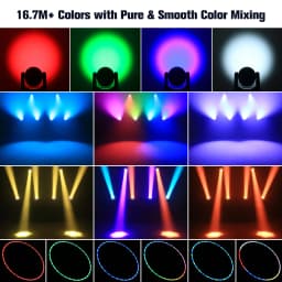Datewink 300W Beam Moving Head Lights With Light Strip RGBW LED Focusing Bee's Eye Stage Lighting DMX For DJ Disco Wedding Party