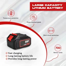 PORIYA 2800W 21V Cordless Leaf Blower Handheld 6-speed Garden Cleaner Tool with Battery