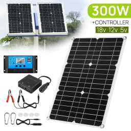 PORIYA 12V 300W Flexible Solar Panel Mono Home Caravan Camping Charging 20A Controller