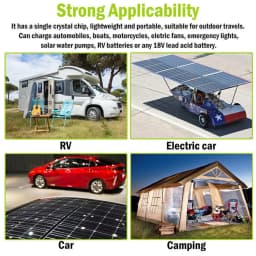 PORIYA 12V 300W Flexible Solar Panel Mono Home Caravan Camping Charging 20A Controller
