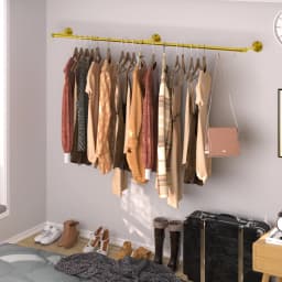 Industrial Pipe Metal Clothes Rail Wall Mounted Germent Rack Hanging Stand