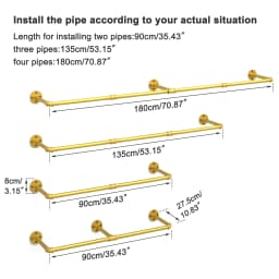 Industrial Pipe Metal Clothes Rail Wall Mounted Germent Rack Hanging Stand