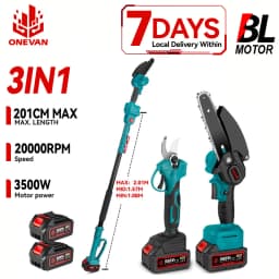 ONEVAN 3500W Brushless Telescoping Pole Electric Chainsaw 3-IN-1 High Branch Scissors Garden Pruning Tool For Makita Battery Pin
