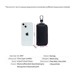 Key Case Multifunctional Zipper Men's Household Key Case Universal Car Keybag Women Leather Organizer Keychain Wallet 10 Color