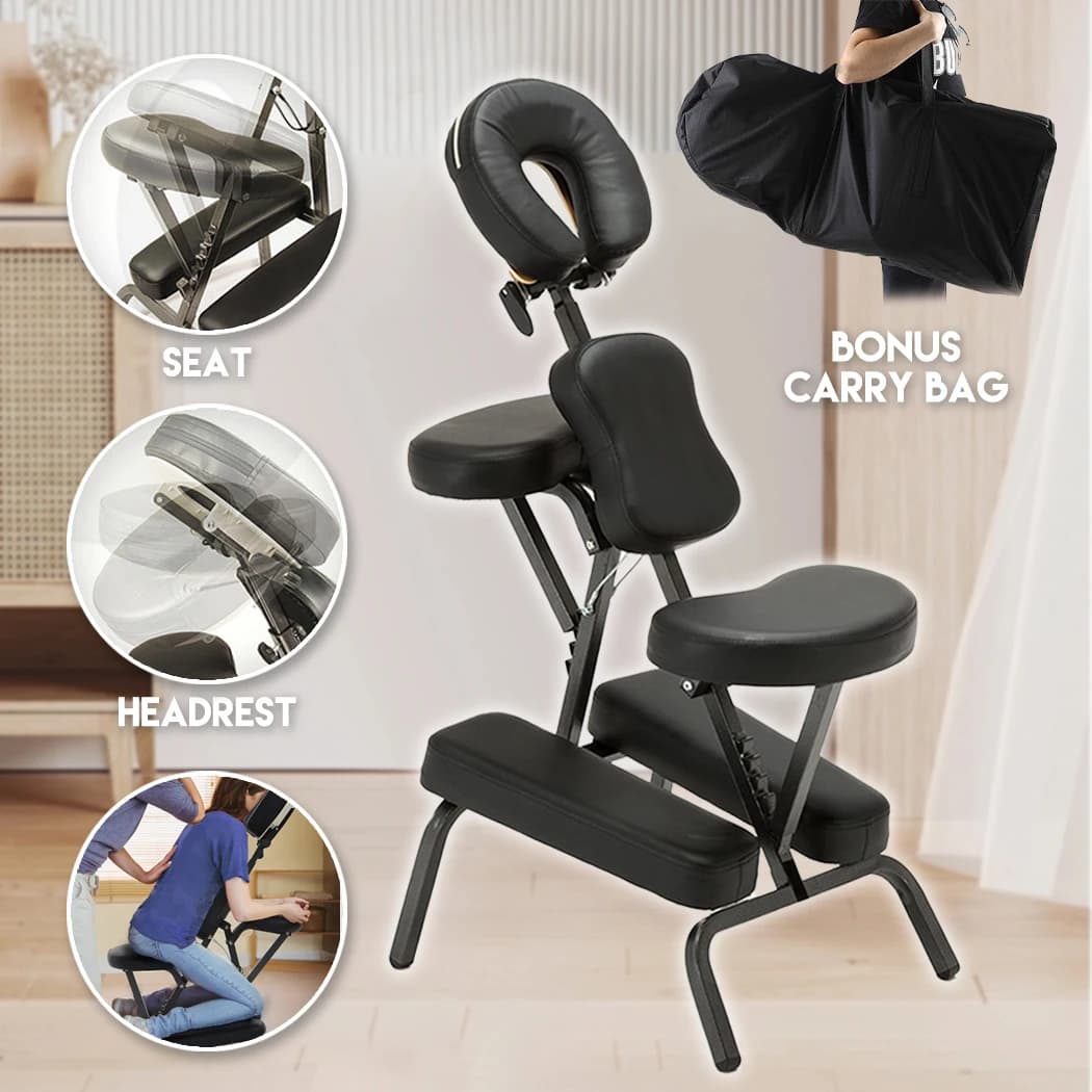 Foldable Massage Chair Table Aluminium Portable Chair Beauty Therapy Tattoo Waxi