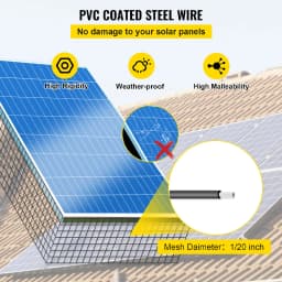30m Solar Panel Bird Proofing Kit with Stainless Steel Mesh And 100 Pcs Fasteners for Home Garden And Outdoor Use