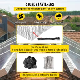 30m Solar Panel Bird Proofing Kit with Stainless Steel Mesh And 100 Pcs Fasteners for Home Garden And Outdoor Use