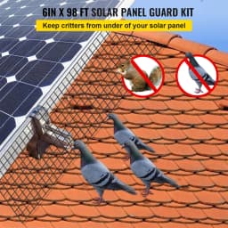 30m Solar Panel Bird Proofing Kit with Stainless Steel Mesh And 100 Pcs Fasteners for Home Garden And Outdoor Use