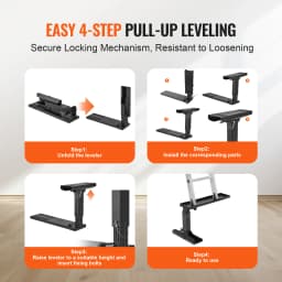 SucceBuy Ladder Levler 23.4Lx11.4-18inH Support Surface Steel Ladder Leveling Tool Folding Pitch Hopper Stair Ladder Stabilizer