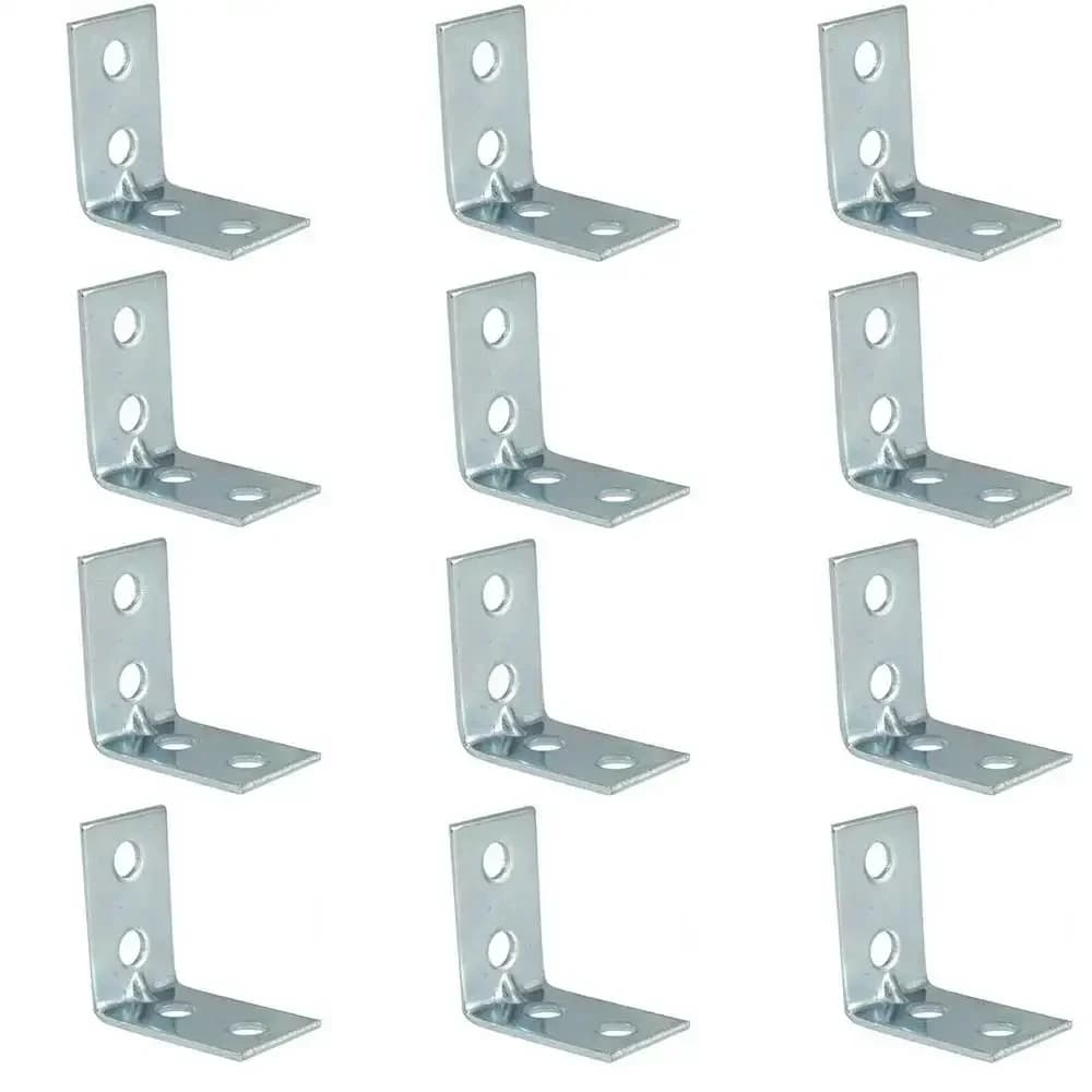 12pcs L-Shaped Corner Brackets Metal Corner Braces Drawer Shelf Wall Bracket Fixing Right Angle Corners Brace Furniture Hardware