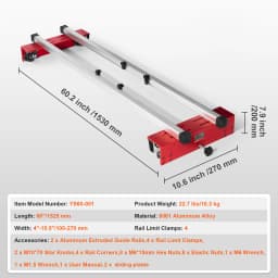 SucceBuy Router Sled 60 inches Portable and Adjustable Slab Flattening Jig DIY Woodworking Router Sled for Wood Flattening Home