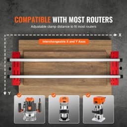 SucceBuy Router Sled 60 inches Portable and Adjustable Slab Flattening Jig DIY Woodworking Router Sled for Wood Flattening Home