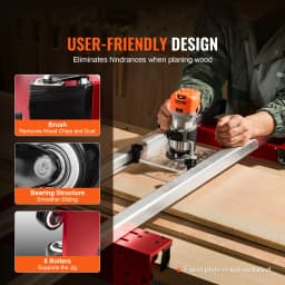 SucceBuy Router Sled 60 inches Portable and Adjustable Slab Flattening Jig DIY Woodworking Router Sled for Wood Flattening Home