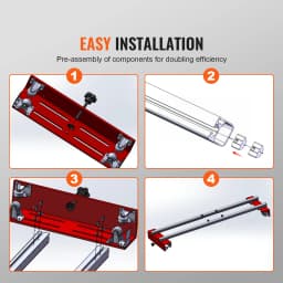 SucceBuy Router Sled 60 inches Portable and Adjustable Slab Flattening Jig DIY Woodworking Router Sled for Wood Flattening Home
