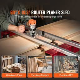 SucceBuy Router Sled 60 inches Portable and Adjustable Slab Flattening Jig DIY Woodworking Router Sled for Wood Flattening Home