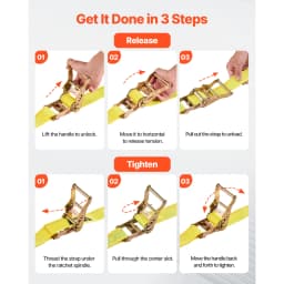 SucceBuy Ratchet Straps 2in x 15ft 30 Pack 4400 lbs Break Strength & 1460 lbs Rated Load Tie Down Ratcheting for Moving Trailers