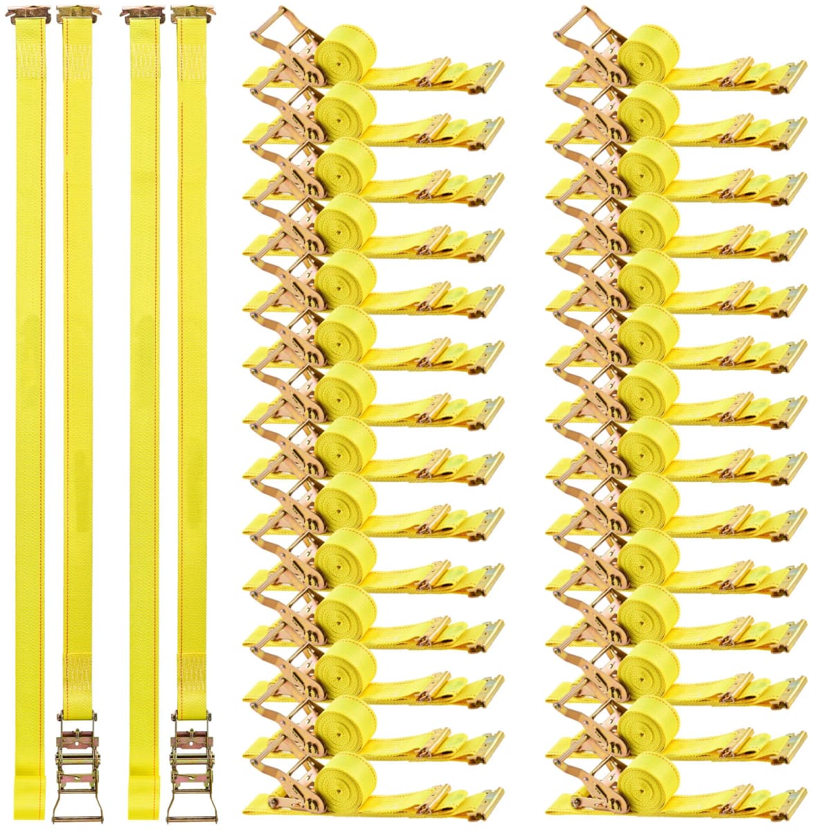 SucceBuy Ratchet Straps 2in x 15ft 30 Pack 4400 lbs Break Strength & 1460 lbs Rated Load Tie Down Ratcheting for Moving Trailers