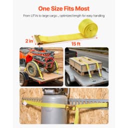 SucceBuy Ratchet Straps 2in x 15ft 30 Pack 4400 lbs Break Strength & 1460 lbs Rated Load Tie Down Ratcheting for Moving Trailers