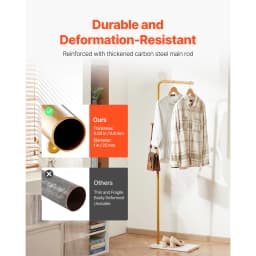 SucceBuy Coat Rack Freestanding Coats Rack Stand with Quartz Stone Base & 3 Round Hooks Free Standing Hall Coat Tree for Bedroom