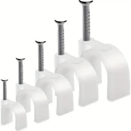 100Pcs Cable Clamp with Steel Nails Plastic Nylon Tie 6/10mm