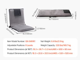 SucceBuy Floor Chair Recycled Foam Folding Sofa Chair Multifunctional Floor Chair with Back Support Ideal to Sleeping Reading